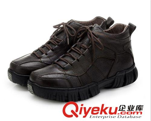 登山系列 頭層皮商務(wù)休閑男鞋 真皮登山戶外棉鞋男款牛皮休閑保暖鞋廠批發(fā)原始圖片2