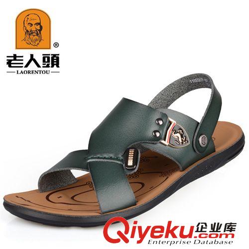 老人頭男涼鞋 老人頭男涼鞋批發(fā) 男士沙灘鞋批發(fā) 兩穿男涼拖鞋時(shí)尚牛皮涼鞋批發(fā)原始圖片2