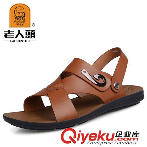 老人頭男涼鞋 老人頭男士皮涼鞋批發(fā) zp涼拖鞋批發(fā) 韓版休閑透氣沙灘鞋批發(fā)原始圖片2
