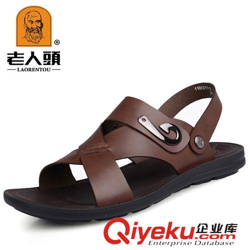 老人頭男涼鞋 老人頭男士皮涼鞋批發(fā) zp涼拖鞋批發(fā) 韓版休閑透氣沙灘鞋批發(fā)原始圖片3