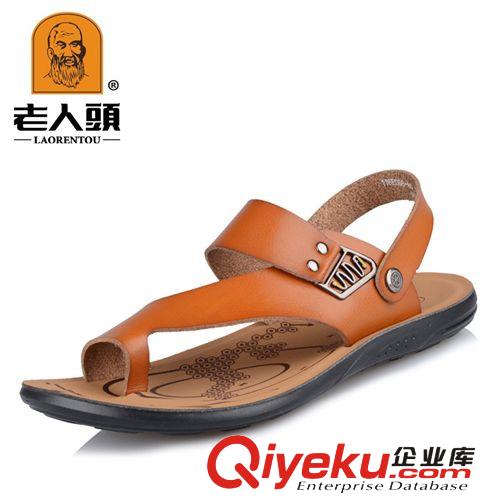 老人頭男涼鞋 老人頭zp男涼鞋批發(fā) 男士沙灘鞋 頭層牛皮涼拖兩用 男涼鞋批發(fā)