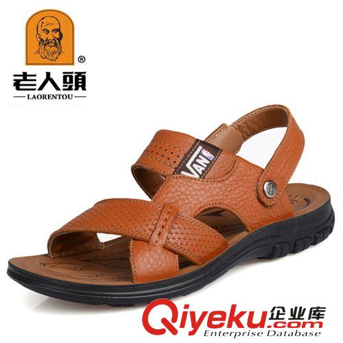 老人頭男涼鞋 老人頭zp男涼鞋批發(fā) 男士沙灘鞋 頭層牛皮涼拖兩用 男涼鞋批發(fā)原始圖片2