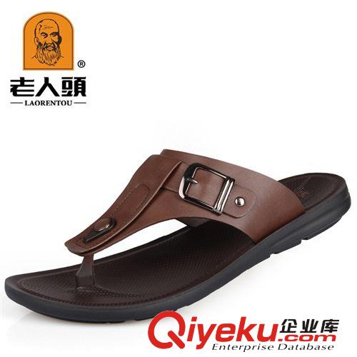 老人頭男涼鞋 老人頭zp人字拖批發(fā) 男士涼鞋批發(fā) zp夏季皮涼鞋男沙灘鞋批發(fā)原始圖片2