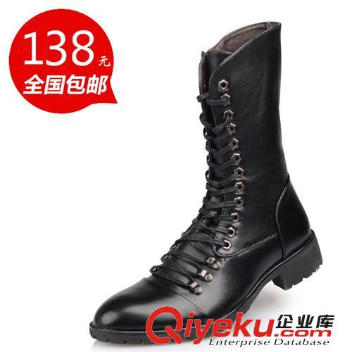 男士靴軍靴 批發韓版英倫潮流男靴子馬丁靴軍靴男皮靴時尚牛皮戶外高幫中筒靴