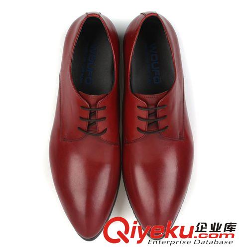 每月新品 WOUFO新款男鞋尖頭系帶正裝歐美皮鞋zp百搭男鞋批發(fā)A218-2