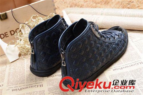 秋冬新款男鞋 新款gdzp男鞋金屬頭菱格高幫系帶休閑潮流男鞋批發代理原始圖片2