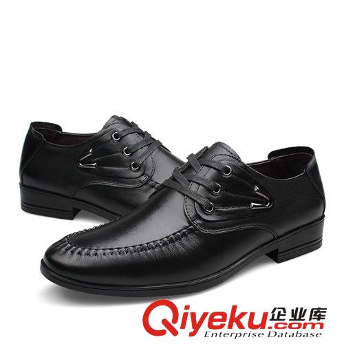 10月新款 尖頭系帶黑皮鞋 英倫潮流低幫男鞋頭層牛皮商務(wù)正裝婚慶鞋工作鞋原始圖片2