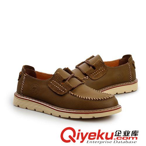 臺灣駱駝專區(qū) 正品臺灣駱駝真皮男鞋時尚英倫百搭休閑手工鞋 系帶圓頭皮鞋批發(fā)原始圖片2