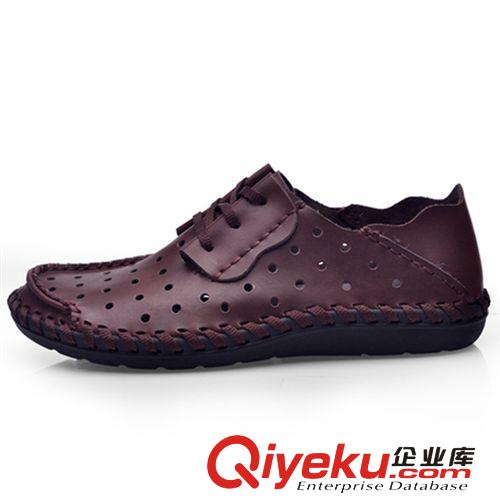 夏洞洞鞋 外貿(mào)原單zp時尚牛皮透氣夏季手工zp男鞋涼鞋低幫鞋新款男鞋原始圖片2