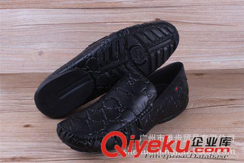 船鞋/豆豆鞋/懶人鞋 廣州批發(fā)零售 免費(fèi)一件代發(fā) 壓花牛皮套腳船鞋男士豆豆鞋駕車(chē)鞋原始圖片2