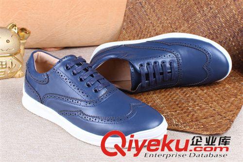 5月新款 工廠直銷時(shí)尚休閑低幫男鞋英倫真牛皮打孔鞋韓版滑板鞋可微信代發(fā)原始圖片2
