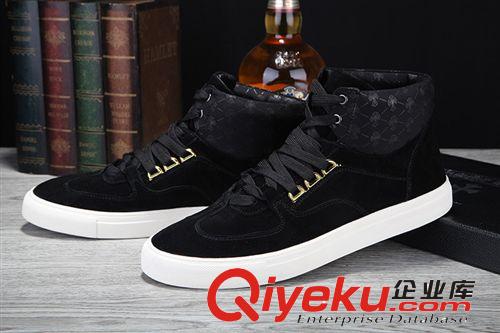 2014秋冬精品上架 廠家直銷秋冬男鞋高幫鞋大牌外貿(mào)休閑鞋真牛皮韓版滑板鞋爆款原始圖片2