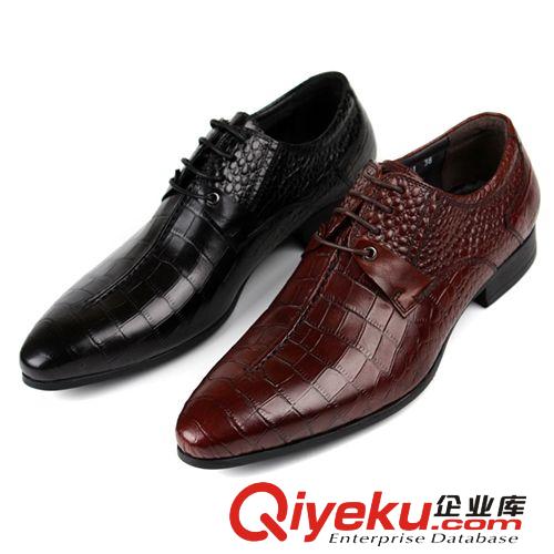 男鞋 外貿歐美風格尖頭系帶皮鞋男真皮低幫系帶上班正裝皮鞋帥氣小碼37原始圖片2