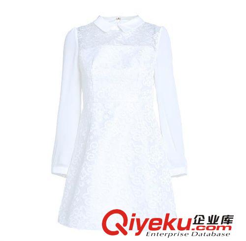 10月23日新款O.S.L專區(qū) 歐時力秋冬外貿(mào)原單歐根紗雪紡拼接繡花連衣裙