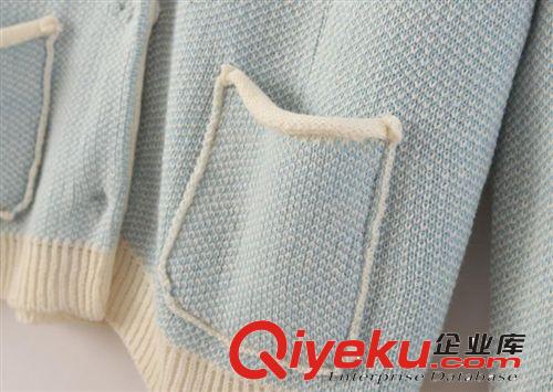 10月23日新款O.S.L專區(qū) 2014秋季新款歐美領(lǐng)口手工釘珠外套女式長(zhǎng)袖修身毛衣針織衫女批發(fā)原始圖片2