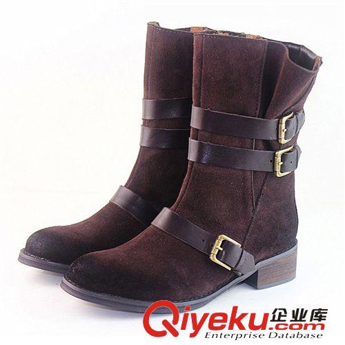 4期新款歐美鞋區(qū) 秋冬{zx1}款時尚鉚釘復古歐美風格尖頭防水臺騎士靴防水臺zp女靴