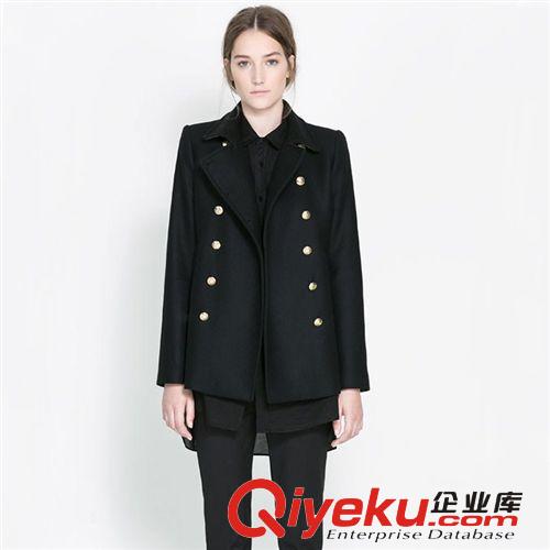第2期新款呢大衣 歐洲站2014 秋冬新品  歐美修身翻領(lǐng)毛呢外套大衣 女士風(fēng)衣外套