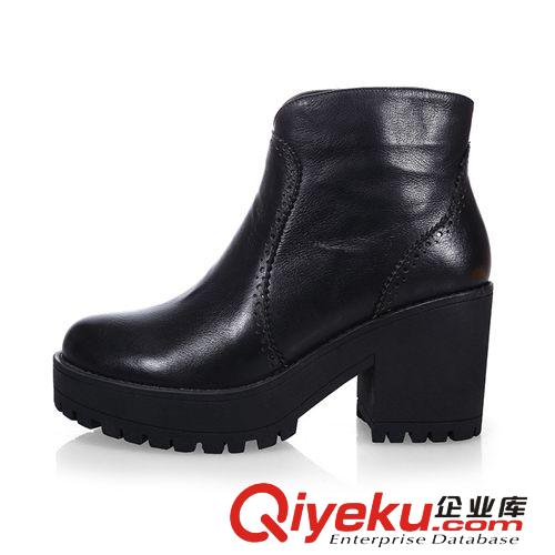 10月1期短靴 新款女單靴蘑菇街爆款粗高跟品牌zp短靴新潮款靴子批發(fā)原始圖片3