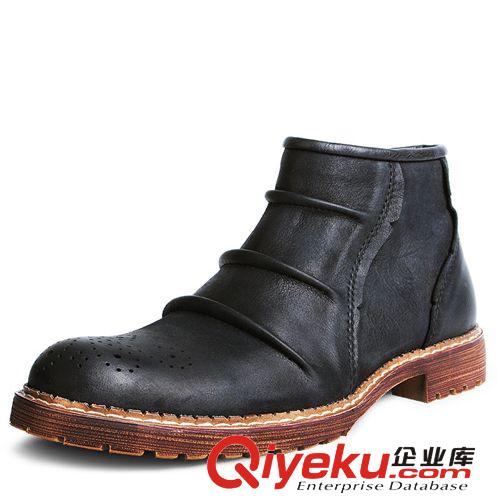 熱賣產(chǎn)品 批發(fā)頭層真皮英倫布洛克男鞋漆皮擦色韓版男士皮鞋增高厚底休閑鞋