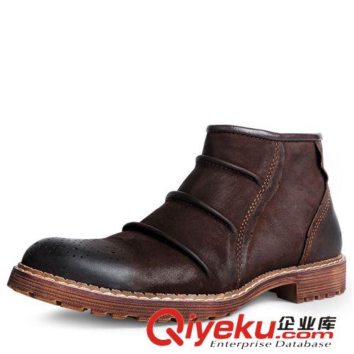 熱賣產(chǎn)品 批發(fā)牛皮男靴潮流英倫時尚皮靴復古馬丁靴韓版戶外靴單靴軍皮靴子原始圖片3