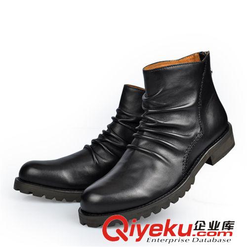 男靴 供應(yīng)冬季加毛真皮男靴英倫男士皮靴牛皮馬丁靴韓版棉靴外貿(mào)短靴子原始圖片2