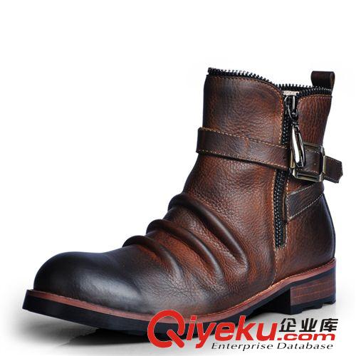 男靴 供應(yīng)英倫時(shí)尚真皮男靴牛皮韓版男士皮靴潮流復(fù)古馬丁靴外貿(mào)短靴男