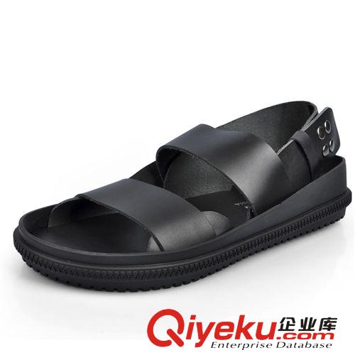 涼鞋/拖鞋 廣州涼鞋批發牛皮英倫男士涼鞋男zp潮流羅馬鞋沙灘鞋子微信代理