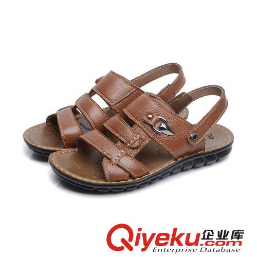 沙灘鞋 廠家批發(fā) 新款男士zp牛皮涼鞋拖鞋  沙灘鞋男鞋涼拖鞋子原始圖片2