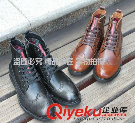 單靴 一件代發(fā) 批發(fā)真皮男靴 男鞋 潮流男靴 短靴 高幫馬丁靴頭層牛皮