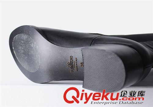 秋季熱賣款            郭美美V同款長靴低跟方跟過漆女長筒彈力靴休閑時尚女鞋原始圖片3