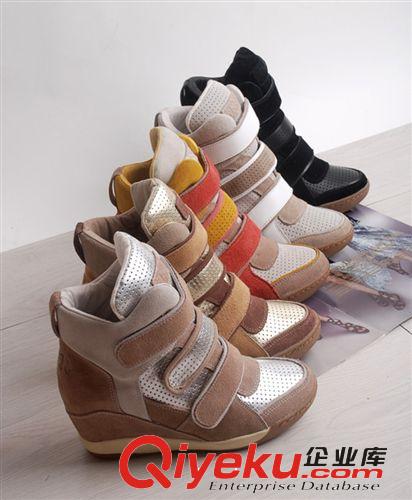 本店主打產(chǎn)品 2013年流行新款 魔術(shù)貼高跟坡跟女鞋 內(nèi)增高休閑鞋 保暖高幫鞋