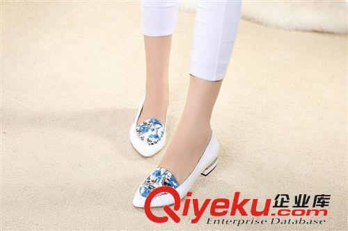 本店主打產品 2014{zx1}M家新款zp花皮女低跟鞋水鉆跟休閑舒適鞋原始圖片2