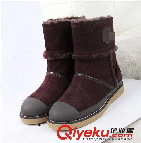 歐美gddp女雪地靴 廠家批發2014新款冬季zp毛一體水晶扣雪地靴女中筒靴防水靴5803