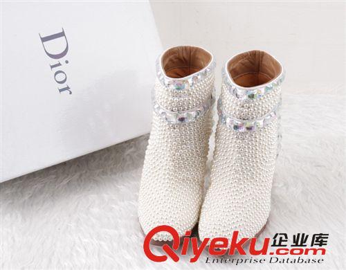 歐美dp女單鞋 批發gd2014新款zp女鞋奢華dp尖頭高跟珍珠OL性感女單鞋短靴原始圖片2