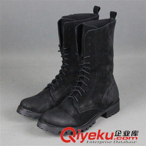 歐美其他鞋類系列 一件代發(fā)女鞋zp打蠟皮翻毛皮靴子個(gè)性中筒女靴馬丁靴帥氣軍靴子