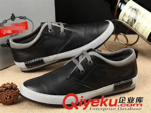 單鞋 2014新款進口頭層牛皮系帶外貿(mào)男鞋專柜品質(zhì)真皮透氣時尚單鞋原始圖片2