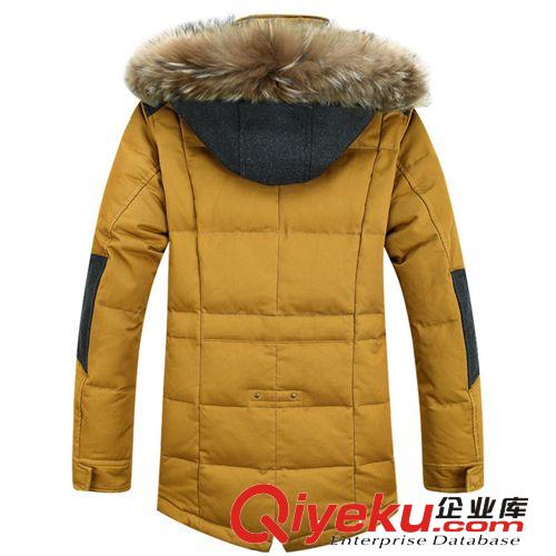 新品上架 批發2014冬裝新款加厚中長款男士羽絨服毛領反季清倉男裝外套原始圖片3