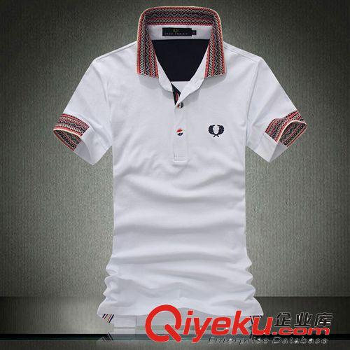 時尚短袖POLO衫 批發供應2014夏季新款時尚男士短袖polo衫白色J50D1900B3600