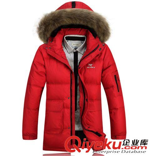 北京專區(qū) 2014新款 熱銷 男式大貉子毛領(lǐng)可拆卸帽可脫卸袖兩穿羽絨服
