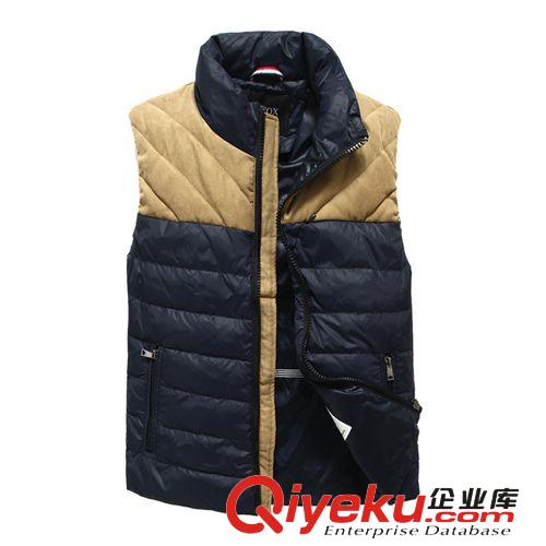 時(shí)尚馬甲 批發(fā) 代理加盟男裝 男士羽絨馬甲 杏色 Jeq9137303原始圖片3