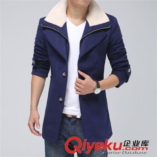 時尚風衣 批發(fā)一件代發(fā)修身韓版中長男風衣J180X0Z009358500原始圖片2
