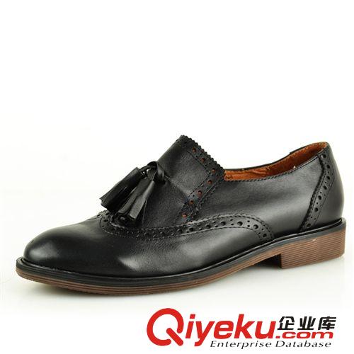 單鞋 2014新款頭層牛皮真皮女鞋時(shí)尚雕花流蘇復(fù)古風(fēng)女士單鞋原始圖片3