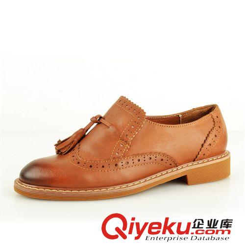 定制專區(qū) 2014新款頭層牛皮zp女鞋時尚雕花流蘇復(fù)古風(fēng)女士單鞋原始圖片2