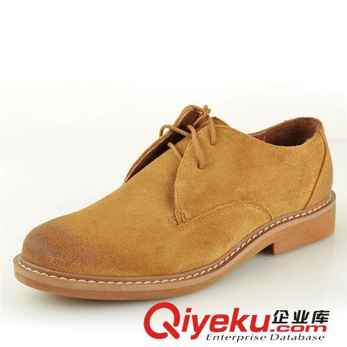 定制專區(qū) 2014新款頭層牛皮zp男鞋時尚商務擦色純色前系帶男士單鞋原始圖片2