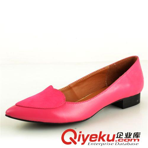 定制專區(qū) 2014新款頭層牛皮zp女單鞋休閑小尖頭愛(ài)心低跟女士單鞋原始圖片2