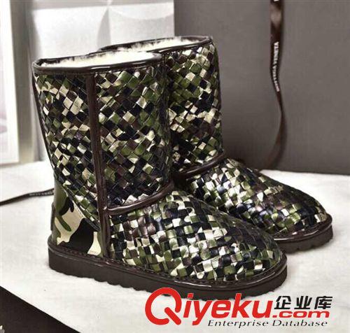 雪地靴 歐美代購潮款zp編織防寒保暖雪地短靴韓版平底時尚家居中筒靴女原始圖片3