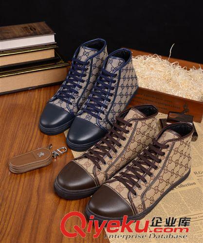 潮流男鞋 國際品牌男鞋 2014新款男士系帶休閑鞋英倫風時尚潮流高幫男鞋