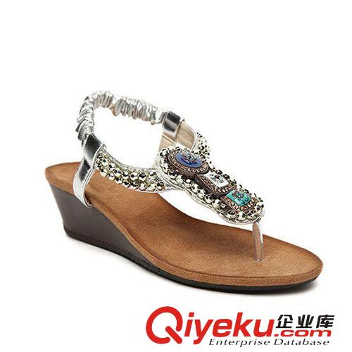 一件代發(fā)專區(qū) 一件代發(fā) 純手工串珠民族風(fēng)情 坡跟夾腳簡(jiǎn)約暢銷女涼鞋 40碼女鞋
