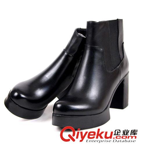 一件起批 專區(qū) 2014秋冬秋款歐美zp馬丁靴低筒防水臺短靴圓頭粗跟牛皮單靴子原始圖片2