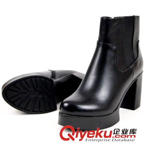 一件起批 專區(qū) 2014秋冬秋款歐美zp馬丁靴低筒防水臺短靴圓頭粗跟牛皮單靴子原始圖片3